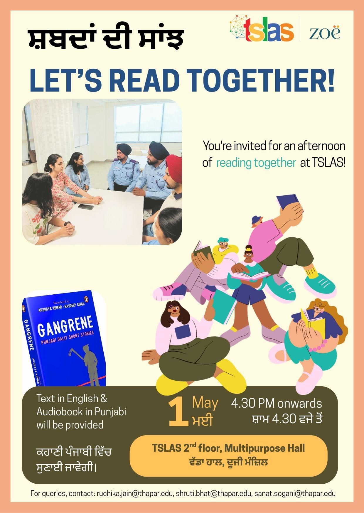 TSLAS Organises Reading Session Highlighting Punjabi Dalit Literature Under the Zoë Project